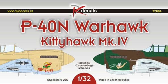 【新製品】DKデカール 32004)P-40N ウォーホーク/キティホーク Mk.IV
