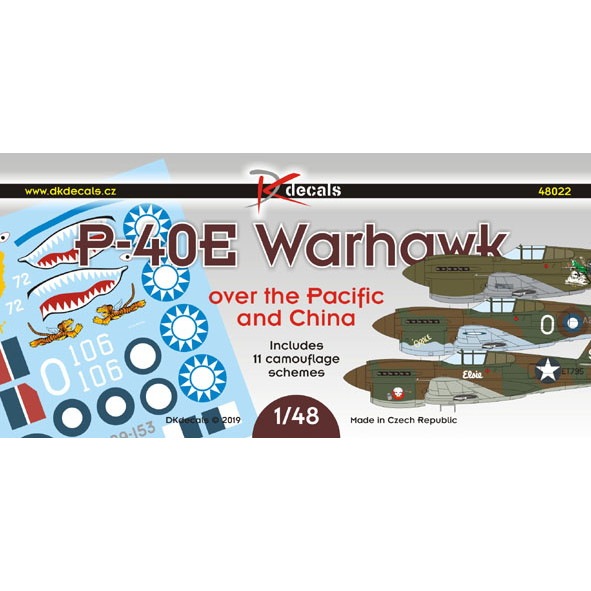 【新製品】DKデカール 48022 カーチス P-40E ウォーホーク 太平洋/中華民国