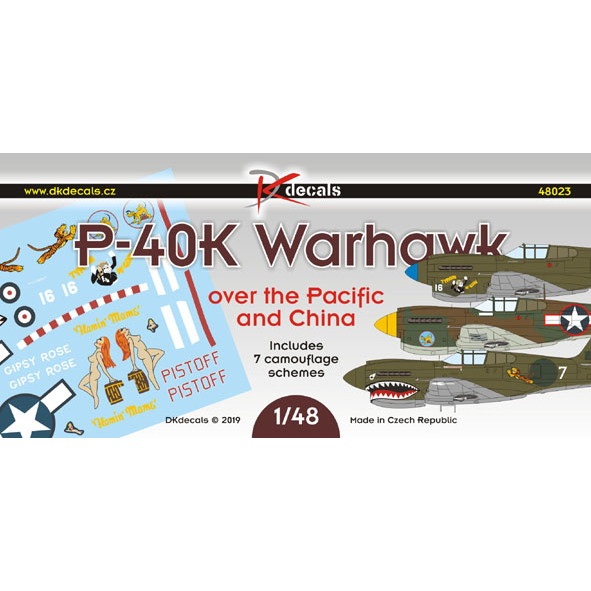 【新製品】DKデカール 48023 カーチス P-40K ウォーホーク 太平洋/中華民国