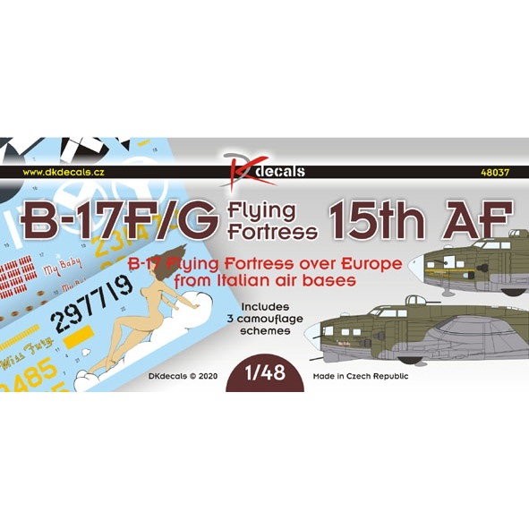 【新製品】DKデカール 48037 ボーイング B-17F/G フライングフォートレス 15th AF