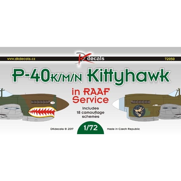 【新製品】DKデカール 72050 カーチス P-40K/N/N キティホーク オーストラリア空軍