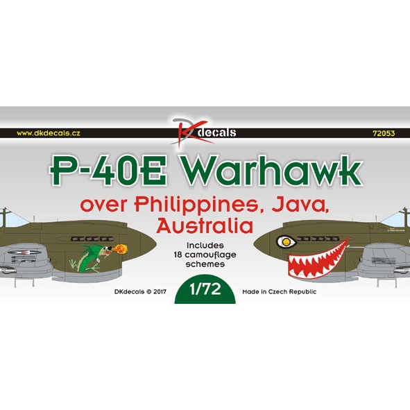 【新製品】DKデカール 72053 カーチス P-40E ウォーホーク フィリピン・ジャワ・オーストラリア戦線