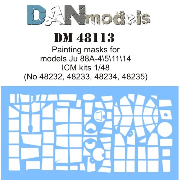 【新製品】DANmodels DM48113)Ju88A-4/4/11/14 マスキングシール