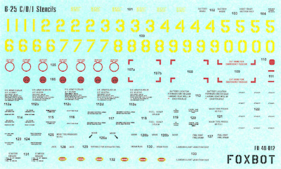 【新製品】FOXBOT 48-012)ノースアメリカン B-25C/D/J ミッチェル ステンシル
