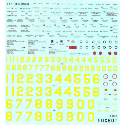 【新製品】FOXBOT 48-013)ダグラス C-47/DC-3 ステンシル