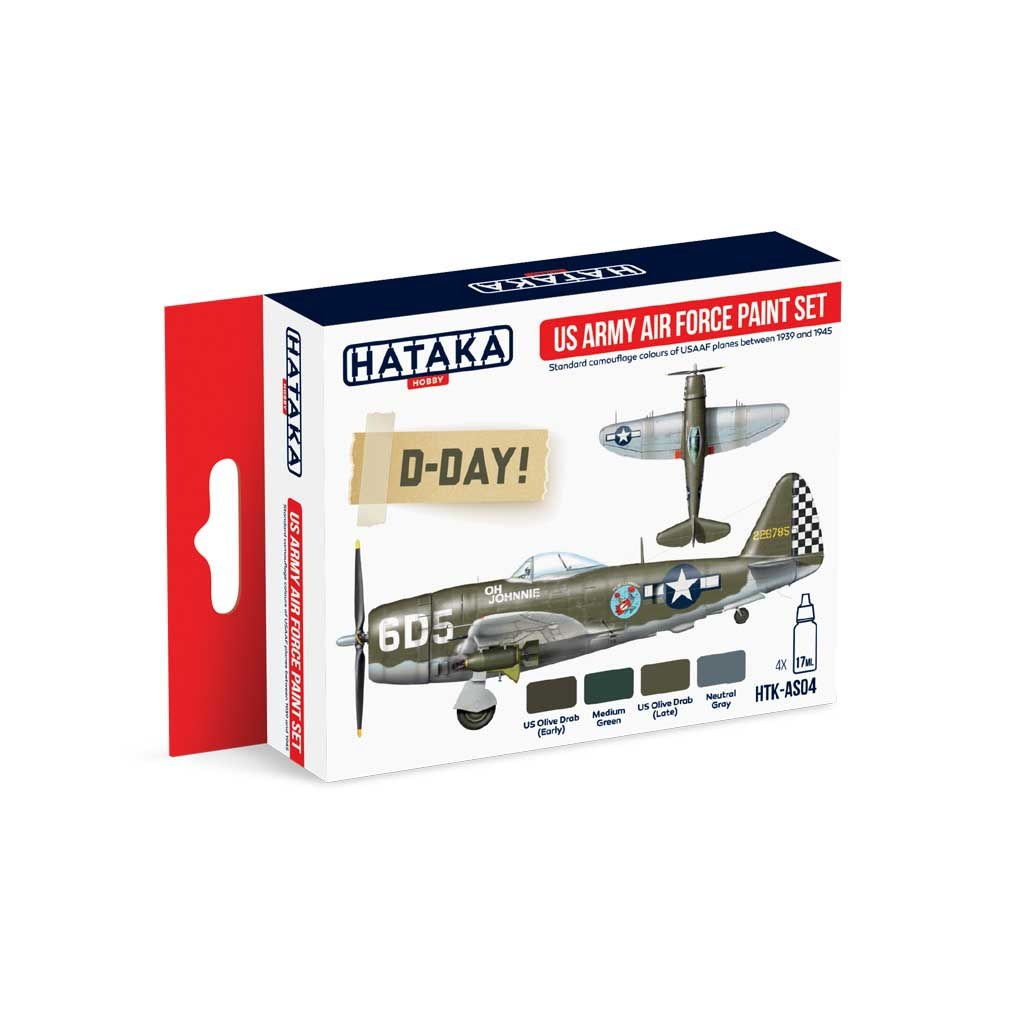 【新製品】HTK-AS04.2 WWII アメリカ陸軍航空軍 水性アクリルカラー6本セット