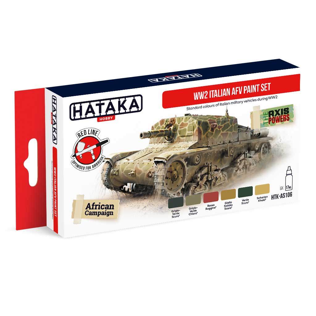 【新製品】HTK-AS106 WWII イタリア陸軍車輛塗装色 水性アクリルカラー6本セット