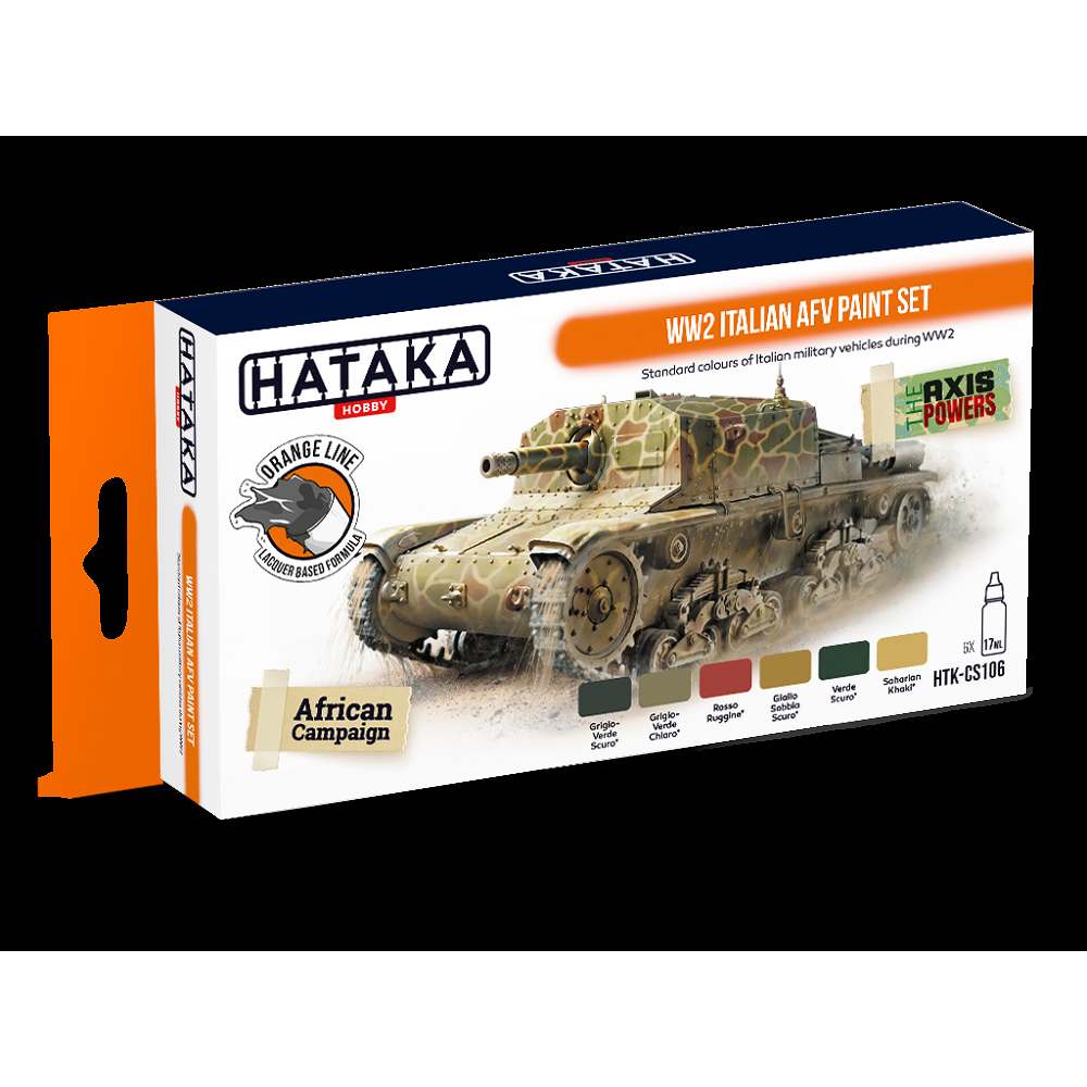 【新製品】HTK-CS106 WWII イタリア陸軍車輛塗装色 ラッカーカラー6本セット