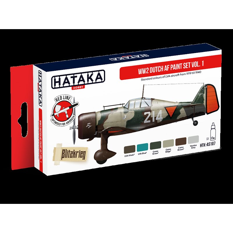 【新製品】HTK-AS107 WWII オランダ空軍 Vol.1 水性アクリルカラー6本セット