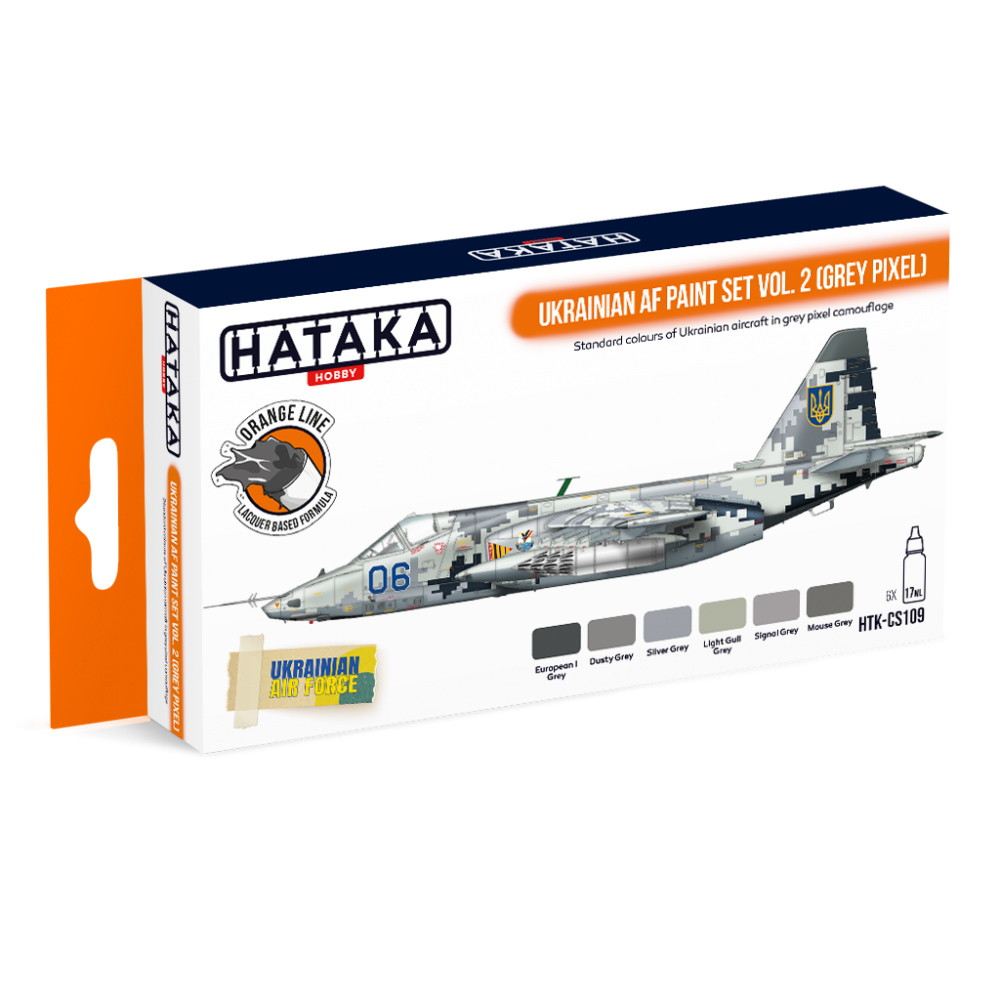 【新製品】HTK-CS109 現用 ウクライナ空軍 グレーピクセル迷彩 ラッカーカラー6本セット