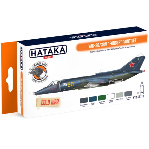 【新製品】HTK-CS111 ヤコブレフ Yak-38/38M フォージャー ラッカーカラー6本セット