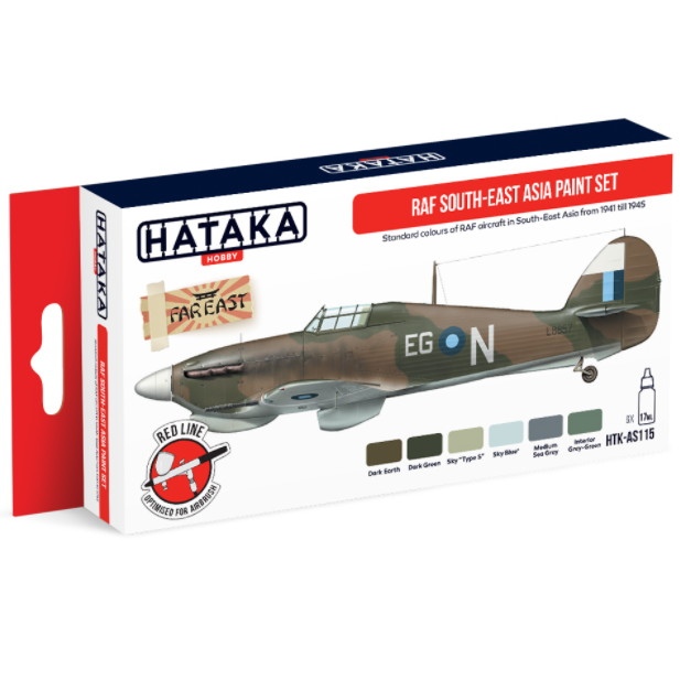 【新製品】HTK-AS115 WWII イギリス空軍東南アジア戦線 水性アクリルカラー6本セット