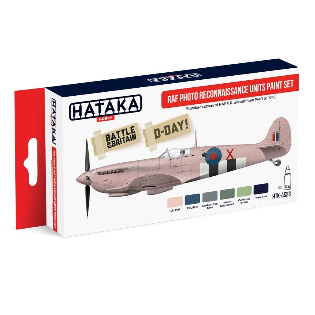 【新製品】HTK-AS23 WWII イギリス空軍 写真偵察機 水性アクリルカラー6本セット