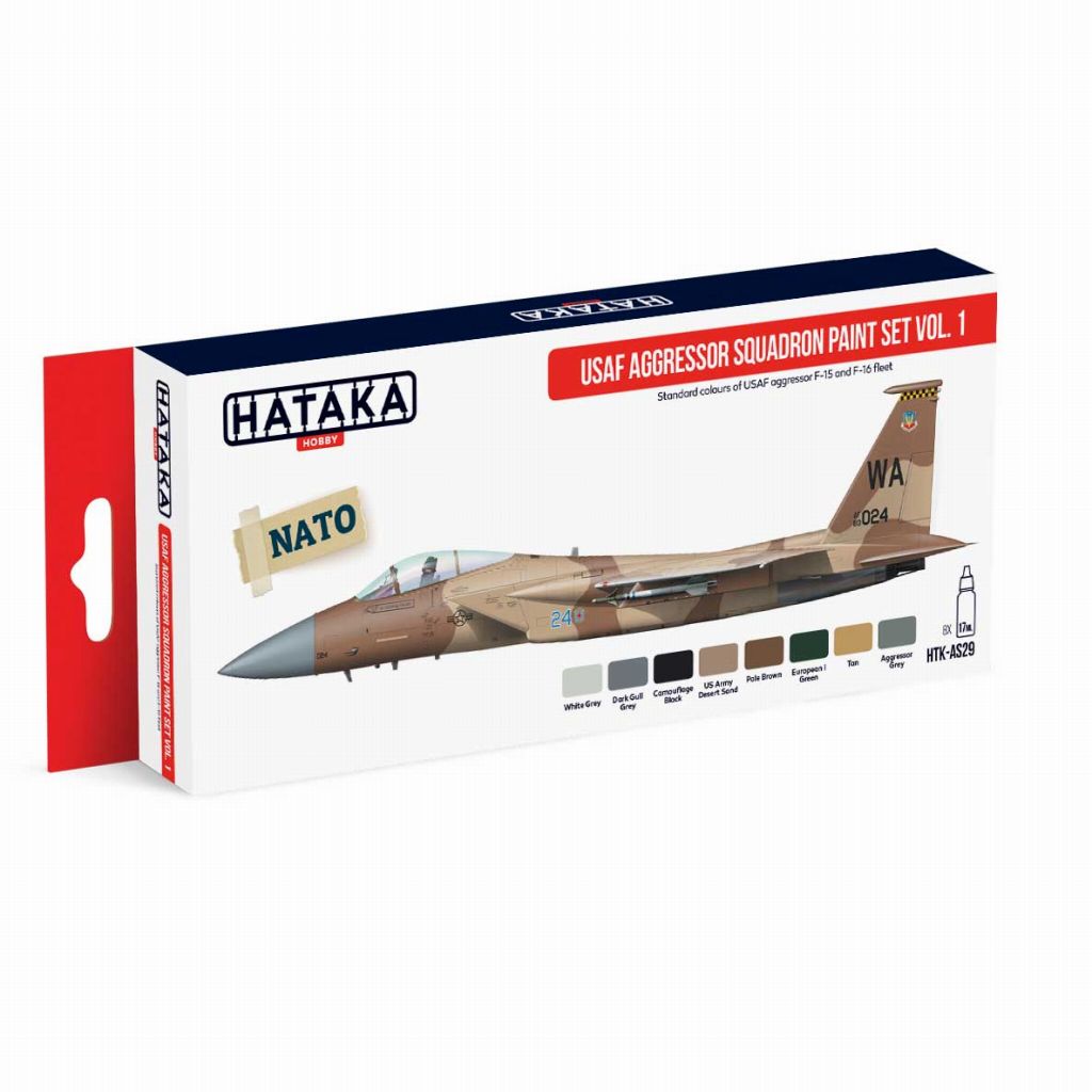 【再入荷】HTK-AS29 現用 アメリカ空軍 アグレッサー Vol.1 水性アクリルカラー8本セット