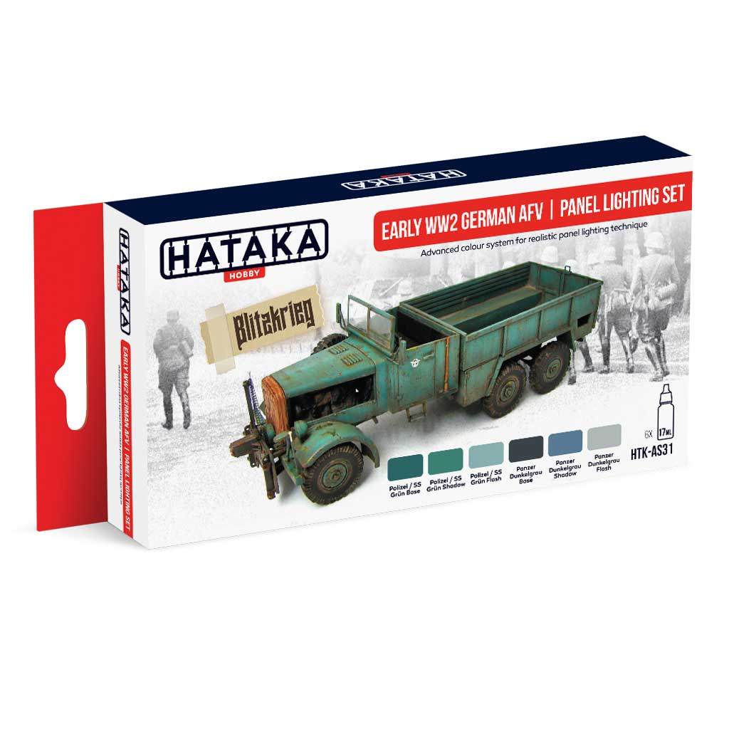 【新製品】HTK-AS31 WWII初期 ドイツ車輌カラーモジュレーション 水性アクリルカラー6本セット