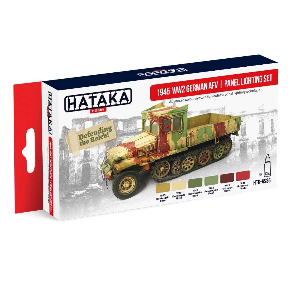 【再入荷】HTK-AS36 WWII ドイツ陸軍車輛 1945 カラーモジュレーション 水性アクリルカラー6本セット