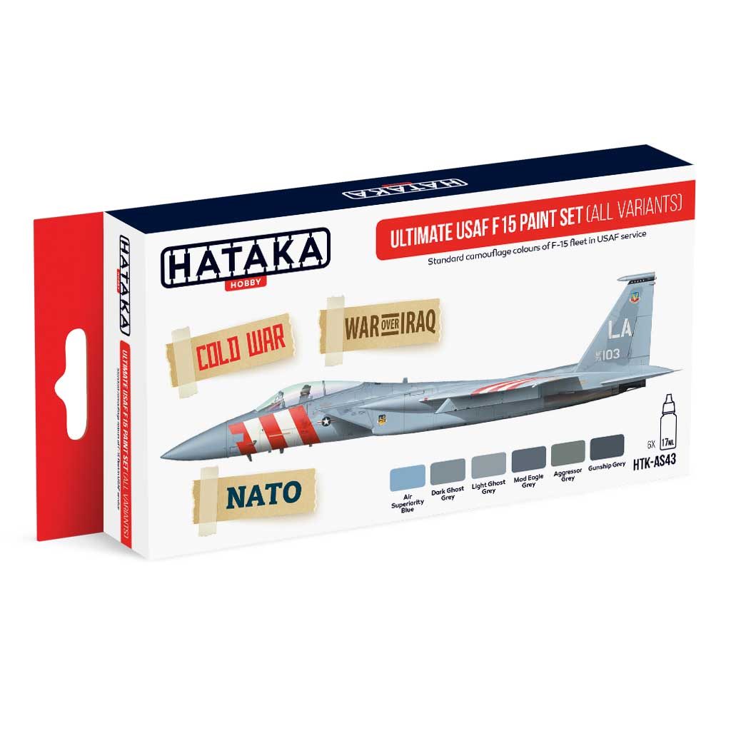 【再入荷】HTK-AS43 現用 アメリカ空軍 F-15 アルティメット 水性アクリルカラー6本セット