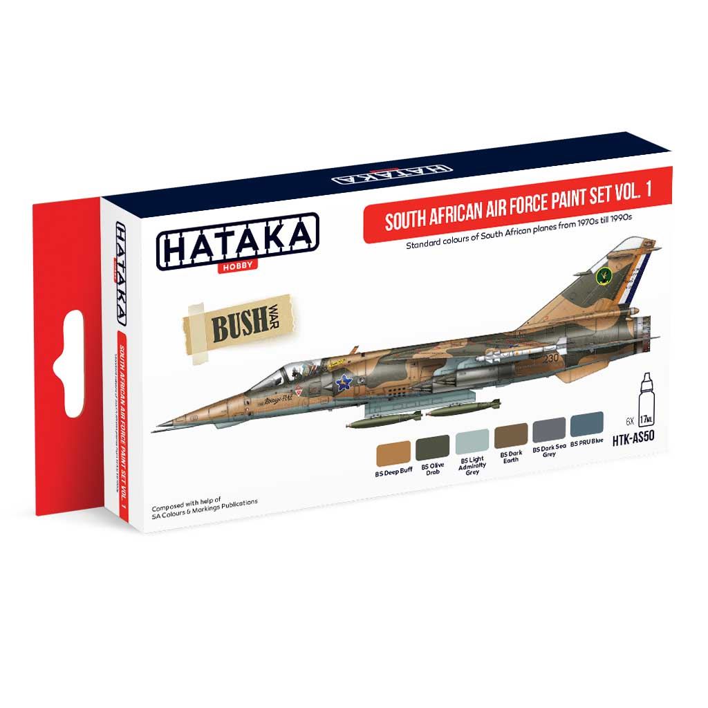 【新製品】HTK-AS50 南アフリカ空軍 Vol.1 1970-1990年代 水性アクリルカラー6本セット