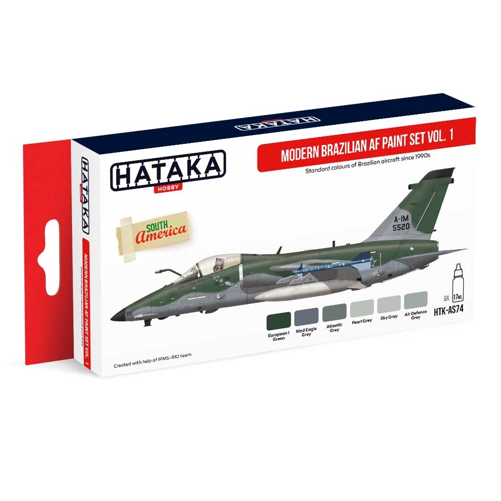 【新製品】HTK-AS74 現用 ブラジル空軍 Vol.1 水性アクリルカラー6本セット