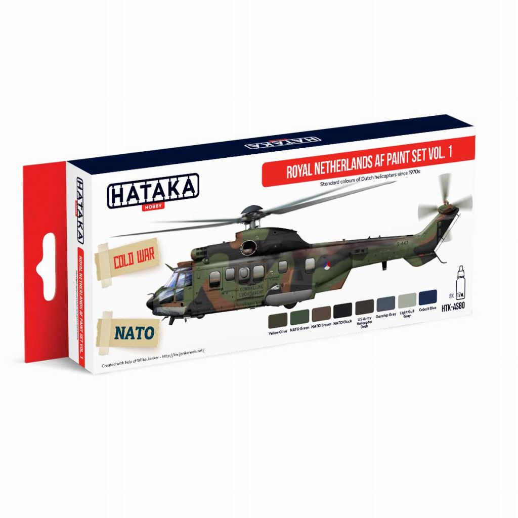 【新製品】HTK-AS80 オランダ空軍 Vol.1 水性アクリルカラー8本セット