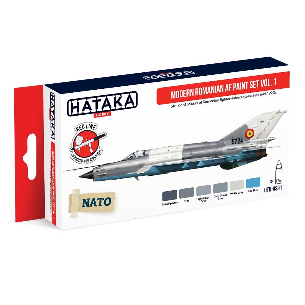 【新製品】HTK-AS91 現用 ルーマニア空軍 Vol.1 水性アクリルカラー6本セット