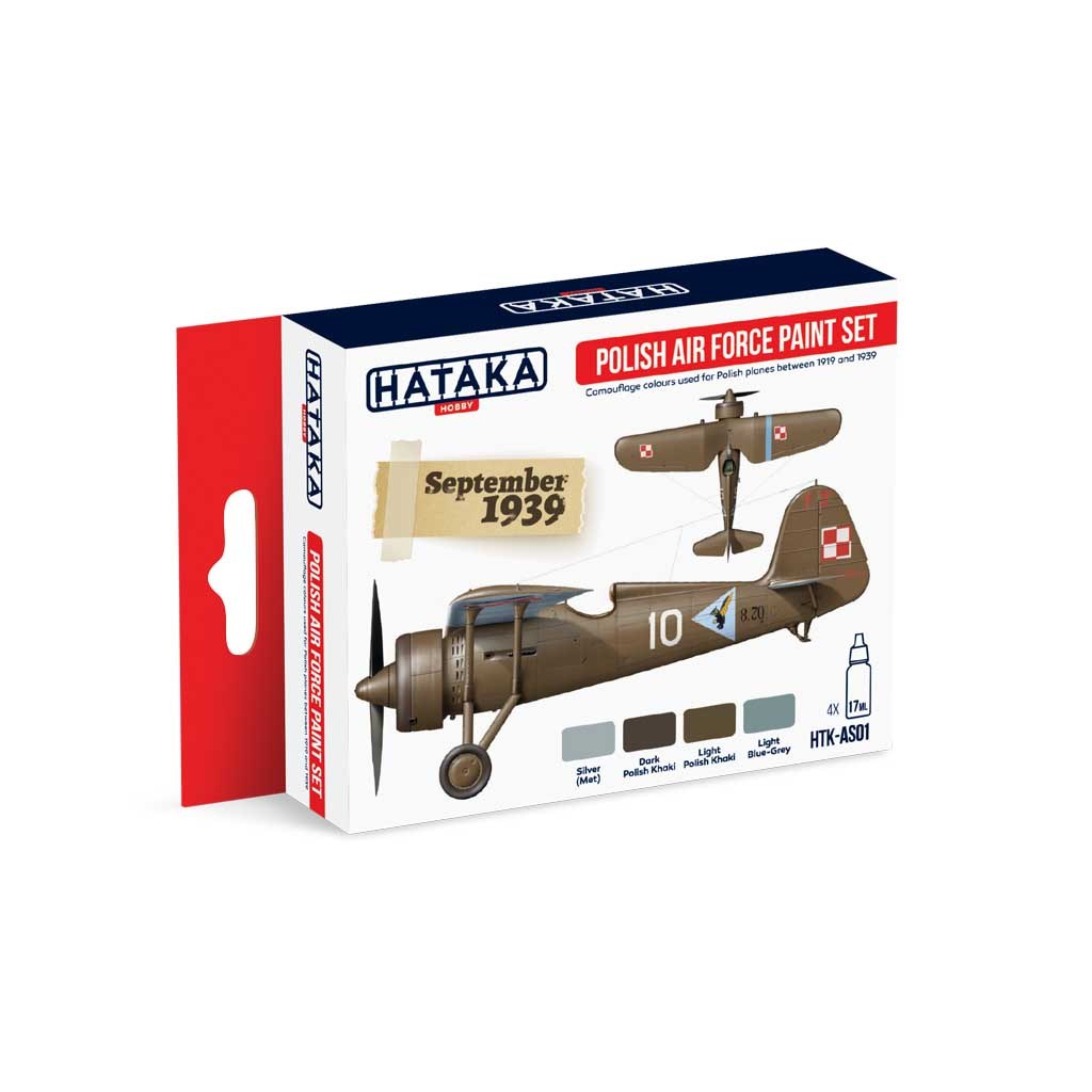 【新製品】HTK-AS01 WWII ポーランド空軍 水性アクリルカラー4本セット