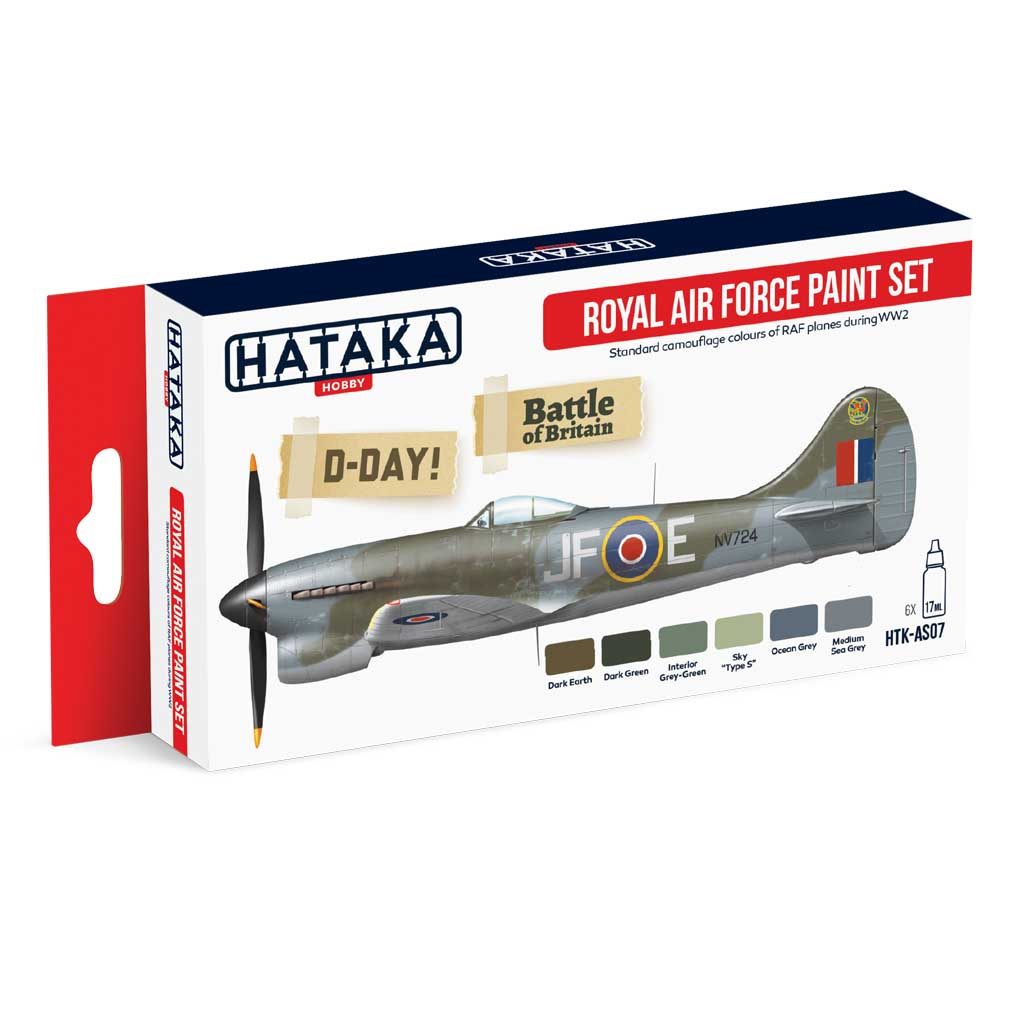 【再入荷】HTK-AS07 WWII イギリス空軍 水性アクリルカラー6本セット