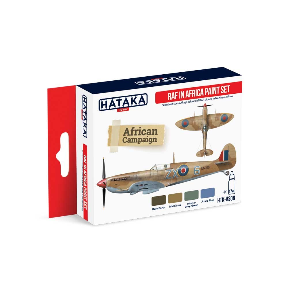 【新製品】HTK-AS08 WWII イギリス空軍北アフリカ 水性アクリルカラー4本セット