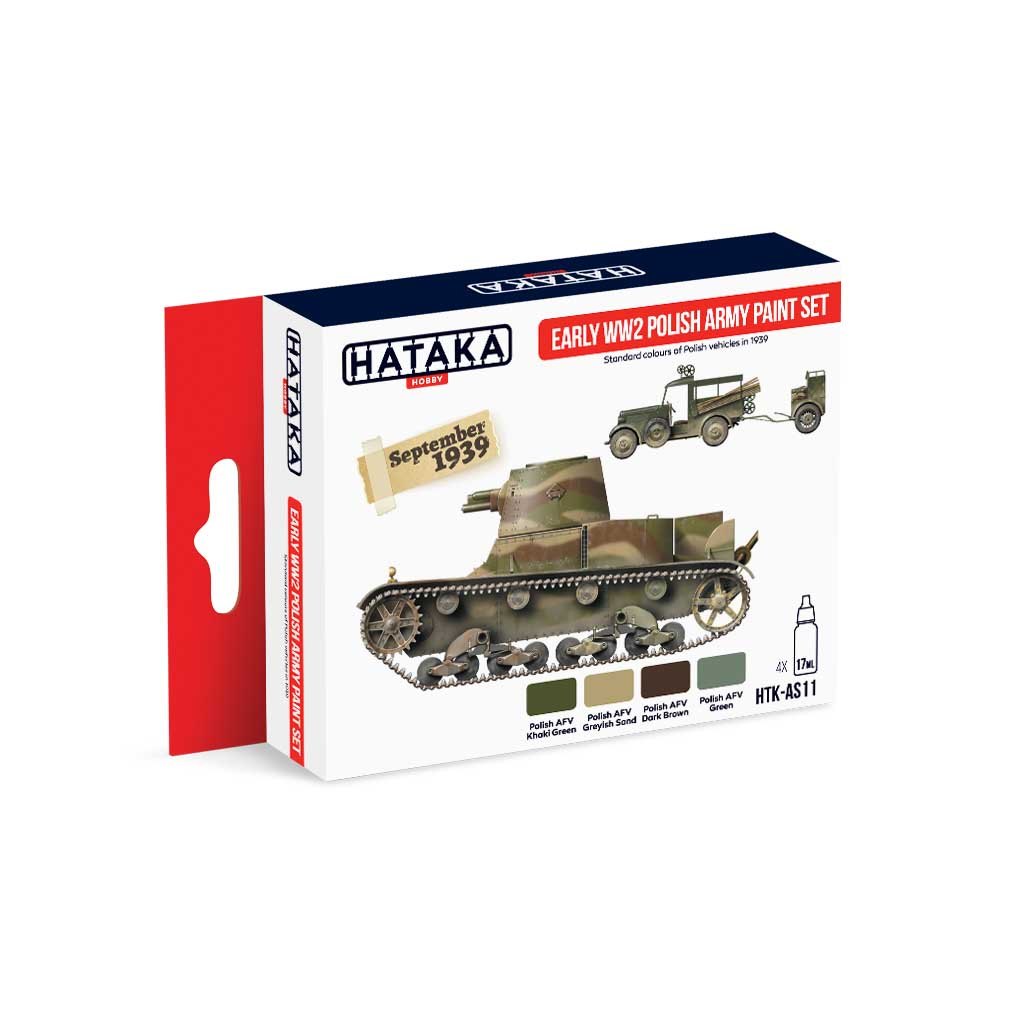 【再入荷】HTK-AS11 WWII ポーランド陸軍初期 水性アクリルカラー4本セット