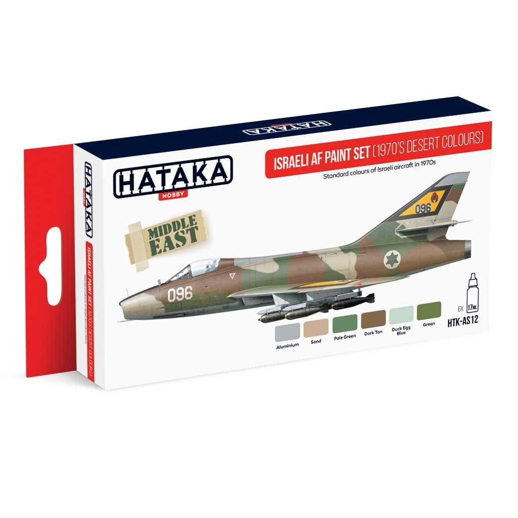 【新製品】HTK-AS12 イスラエル空軍 1970年代 水性アクリルカラー6本セット