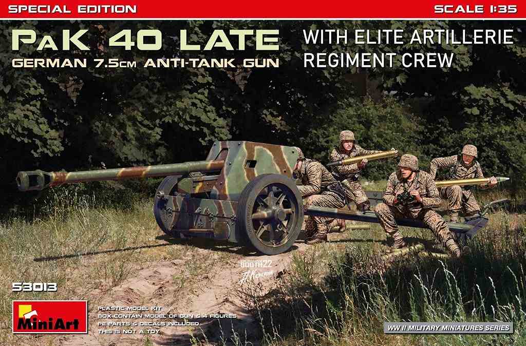 【新製品】53013 1/35 ドイツ軍 7.5cm PaK 40 後期型 w/エリート砲兵連隊乗員 特別版