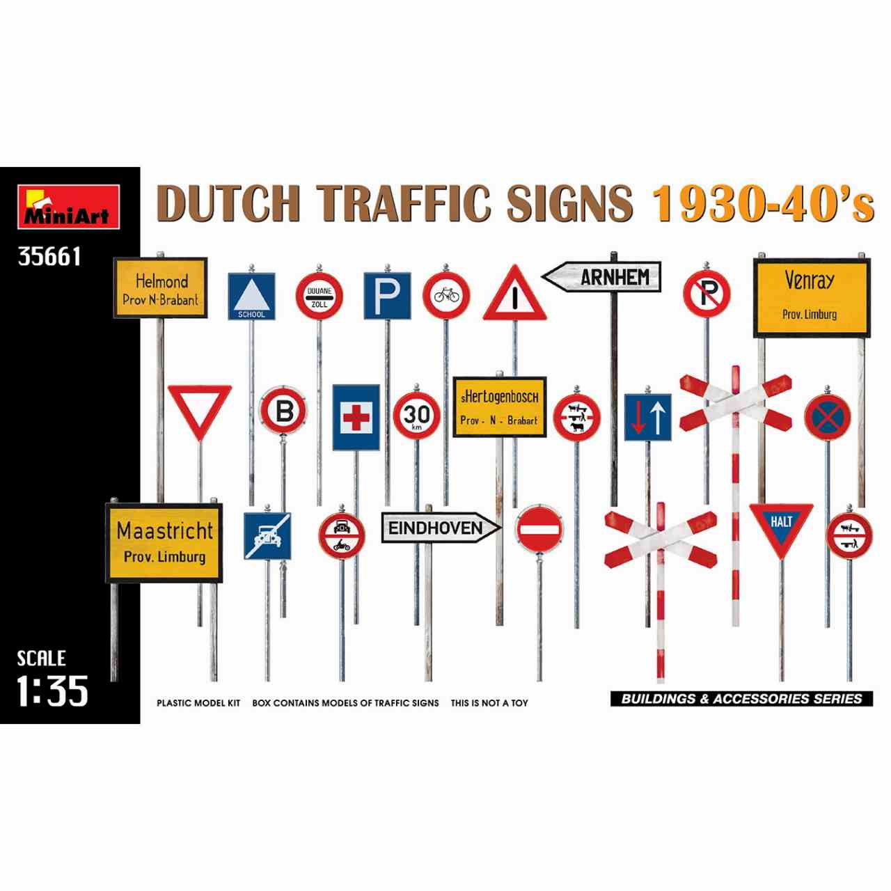 【新製品】35661 1/35 オランダ 交通標識1930-40年代