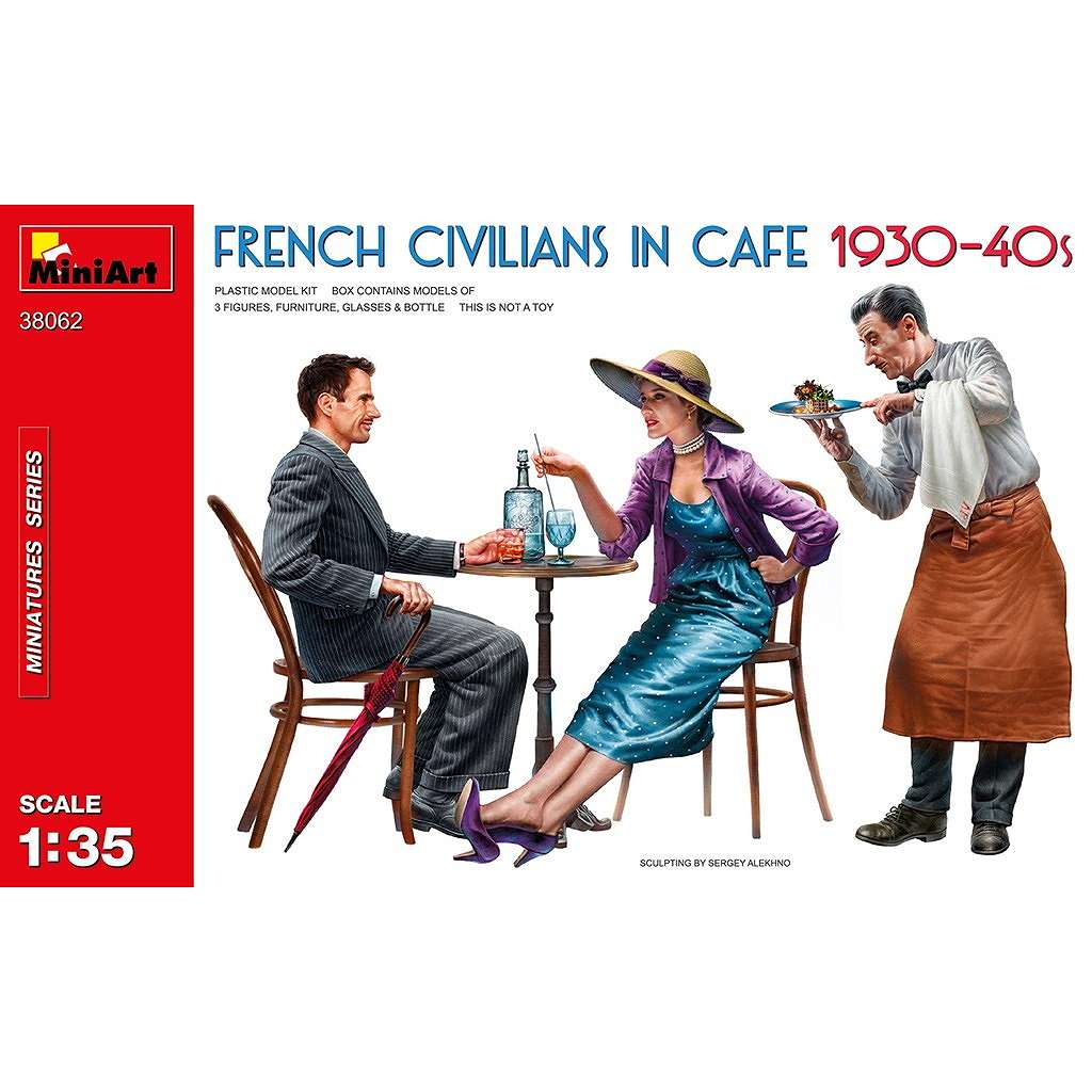 【再入荷】38062 カフェのフランス市民1930-40年代 フィギュア3体入