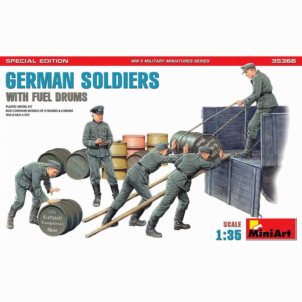 【再入荷】35366 1/35 ドイツ兵 特別版フィギュア5体w/燃料ドラム(MA35041＆MA35597 6個)
