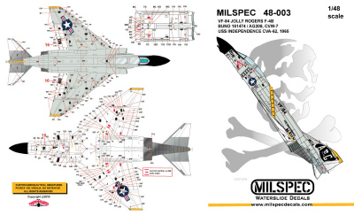 【新製品】MILSPEC 48-003)F-4B ファントムII VF-84 ジョリーロジャース 1965