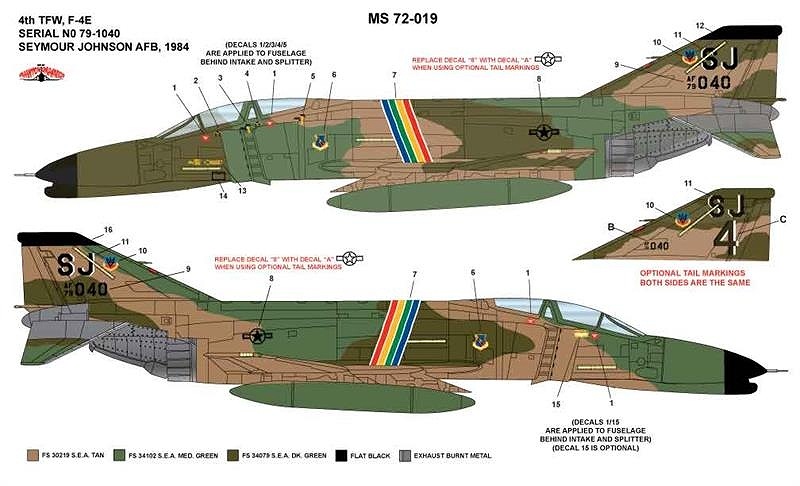 【新製品】MILSPEC 72-019)F-4E ファントムII 4th TFW シーモアジョンソン 1984