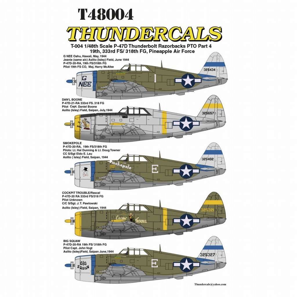 【新製品】サンダーデカール TCT48004)P-47D サンダーボルト レザーバック PTO Pt.2