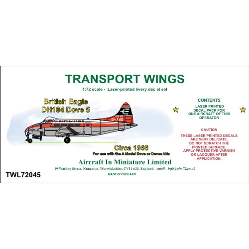 【新製品】AIM-Transport Wings TWF72045 デ・ハビランド DH.104 ダブ5 ブリティッシュイーグル
