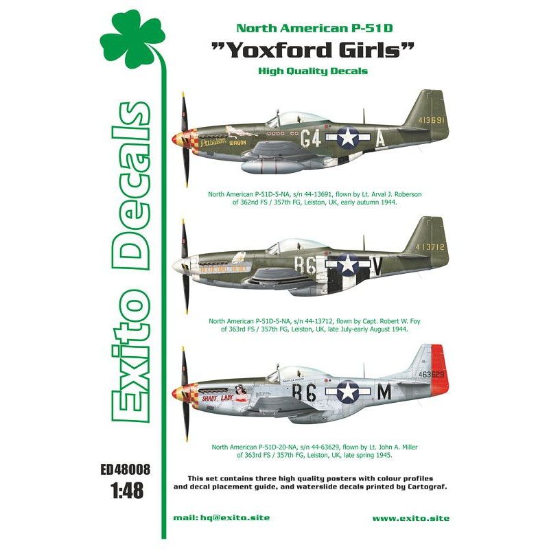 【新製品】Exito Decals 48008 ノースアメリカン P-51D マスタング 