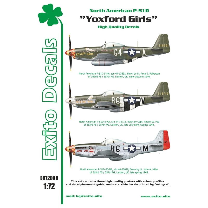 【新製品】Exito Decals 72008 ノースアメリカン P-51D マスタング 