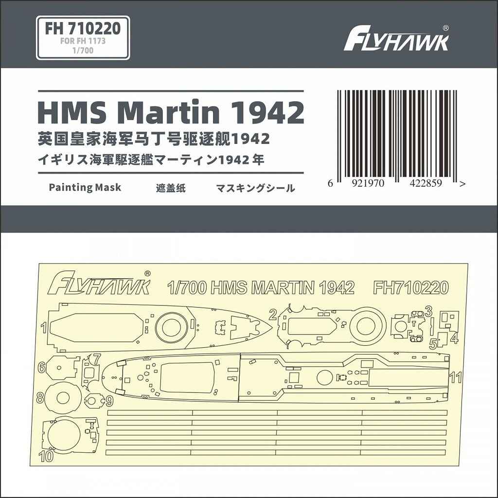 【新製品】FH710220 英国海軍 駆逐艦 マーティン 1942年 マスキングシール
