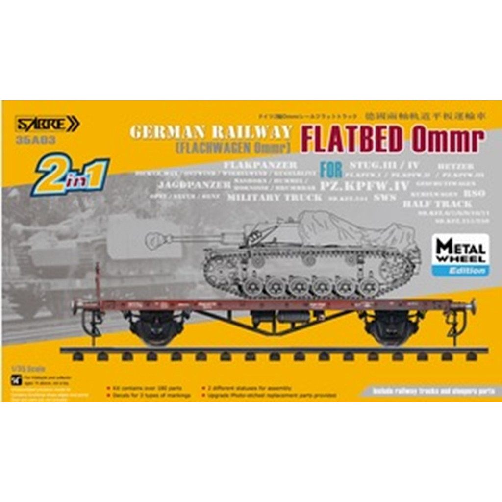 【新製品】セイバーモデル 35A03-MW ドイツ 平貨車 Ommr - 金属ホイールアップグレード版