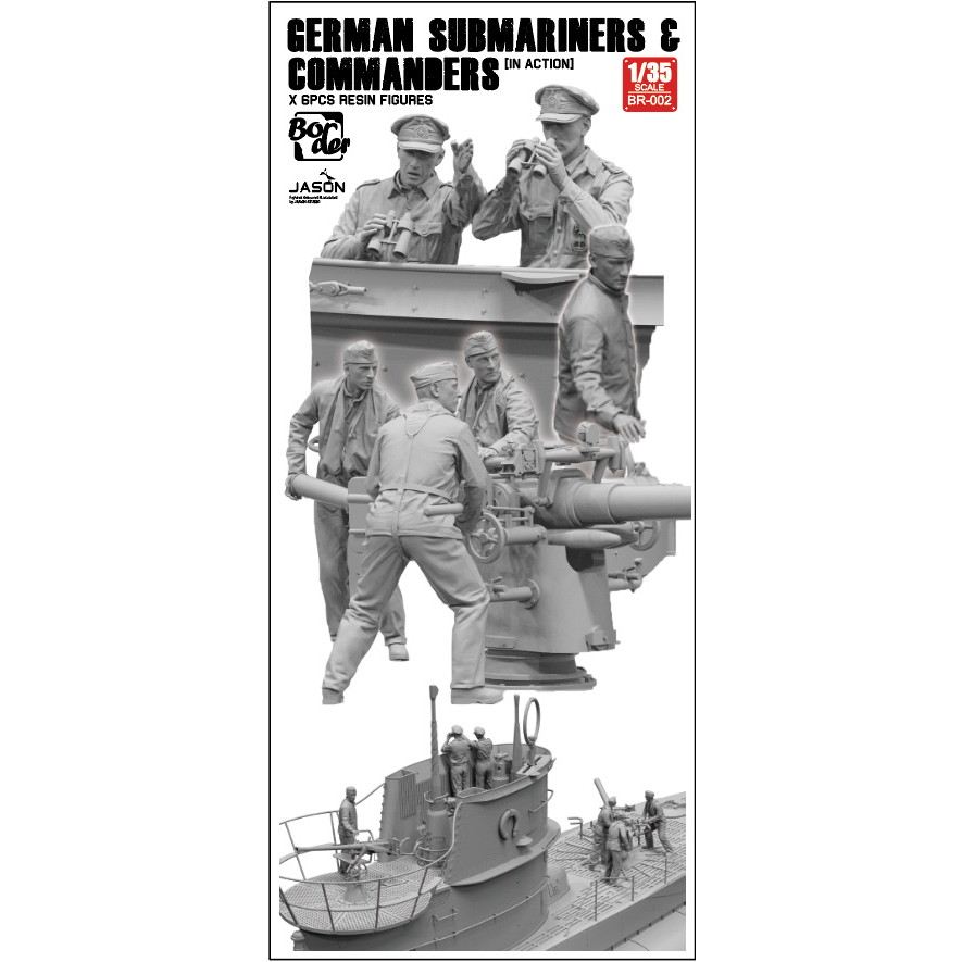【新製品】BR-002 1/35 ドイツ潜水艦乗組員 & 指揮官（6体セット）