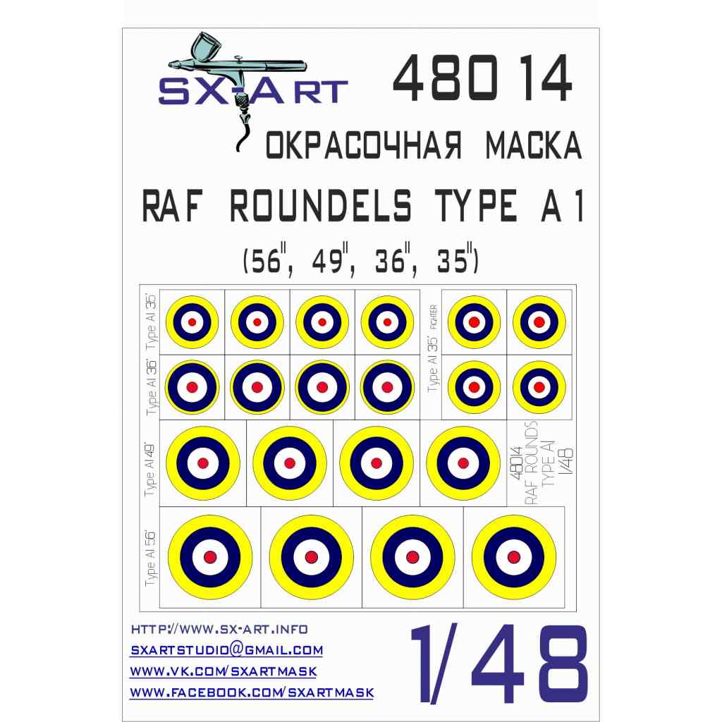 【新製品】SX-Art SXA48014 イギリス空軍国籍マーク ラウンデル タイプA1 (56