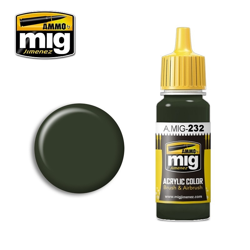 【新製品】A.MIG-232)RLM70 ｼｭﾊﾞﾙﾂｸﾞﾘｭﾝ(黒緑) A.MIG-232)RLM70 シュバルツグリュン(黒緑)