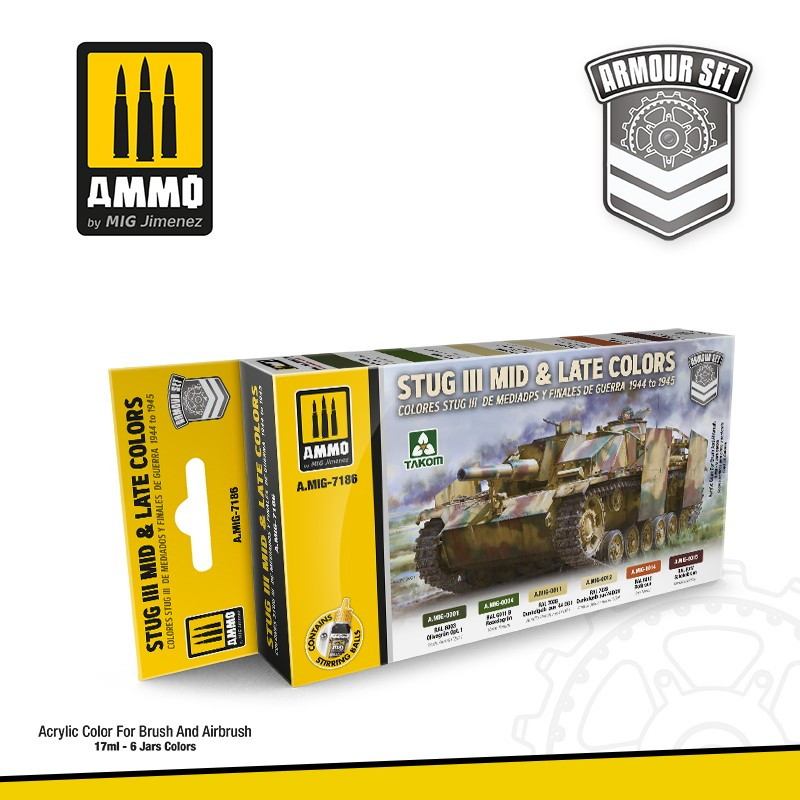 【新製品】A.MIG-7186 III号突撃砲 中/後期型 1944年-45年用カラーセット