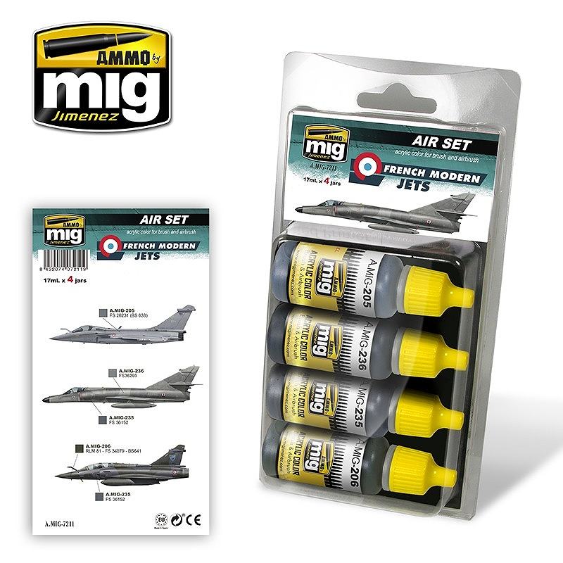 【新製品】A.MIG-7211)現用フランス軍 ジェット機カラーセット