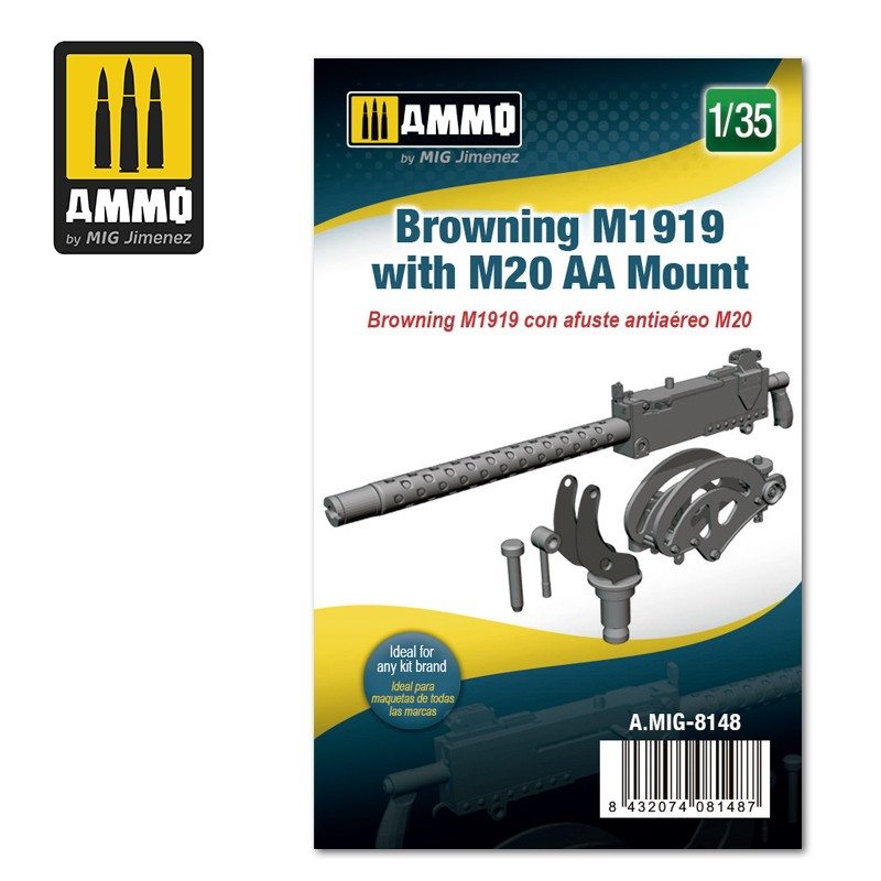 【新製品】A.MIG-8148 1/35 M1919 ブローニング機関銃w/M20対空マウント