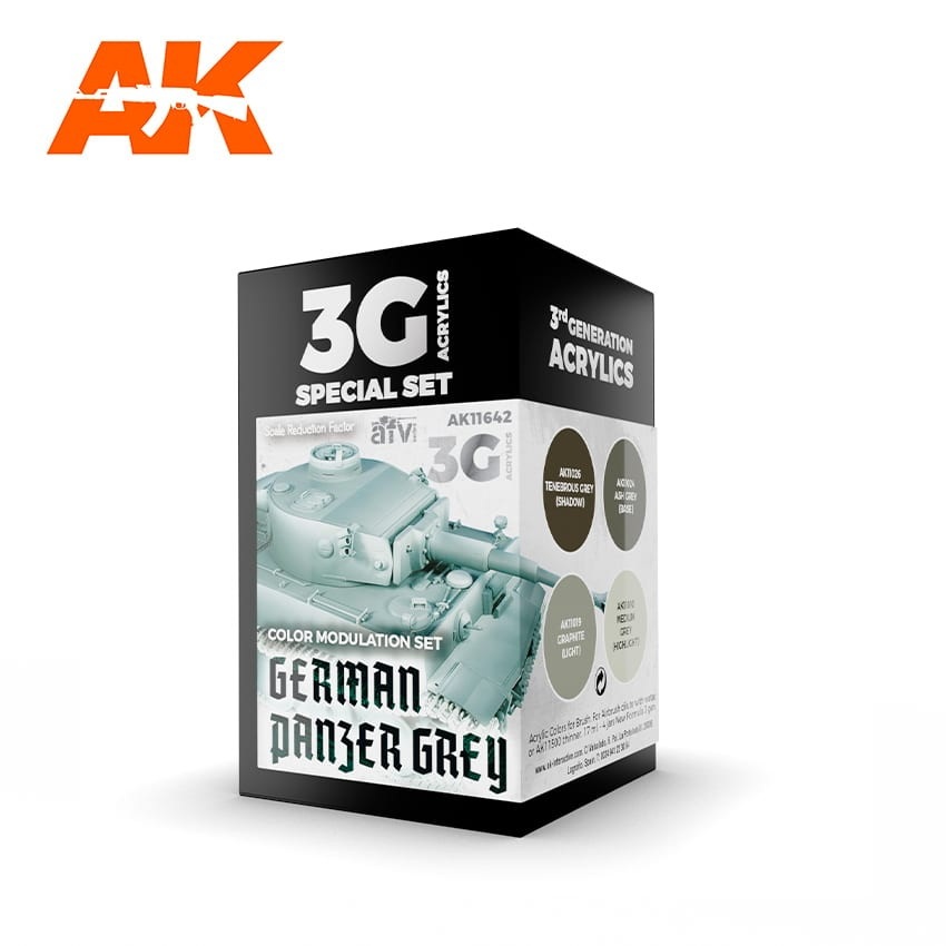 【新製品】AK11642 パンツァーグレイ用モジュレーションセット (17mlx4本) 【AKアクリル3G (サードジェネレーション)】