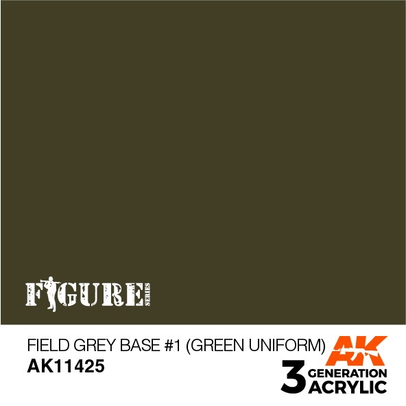 【新製品】AK11425 フィールドグレーベース#1(グリーンユニフォーム) 【AKアクリル3G (サードジェネレーション)】